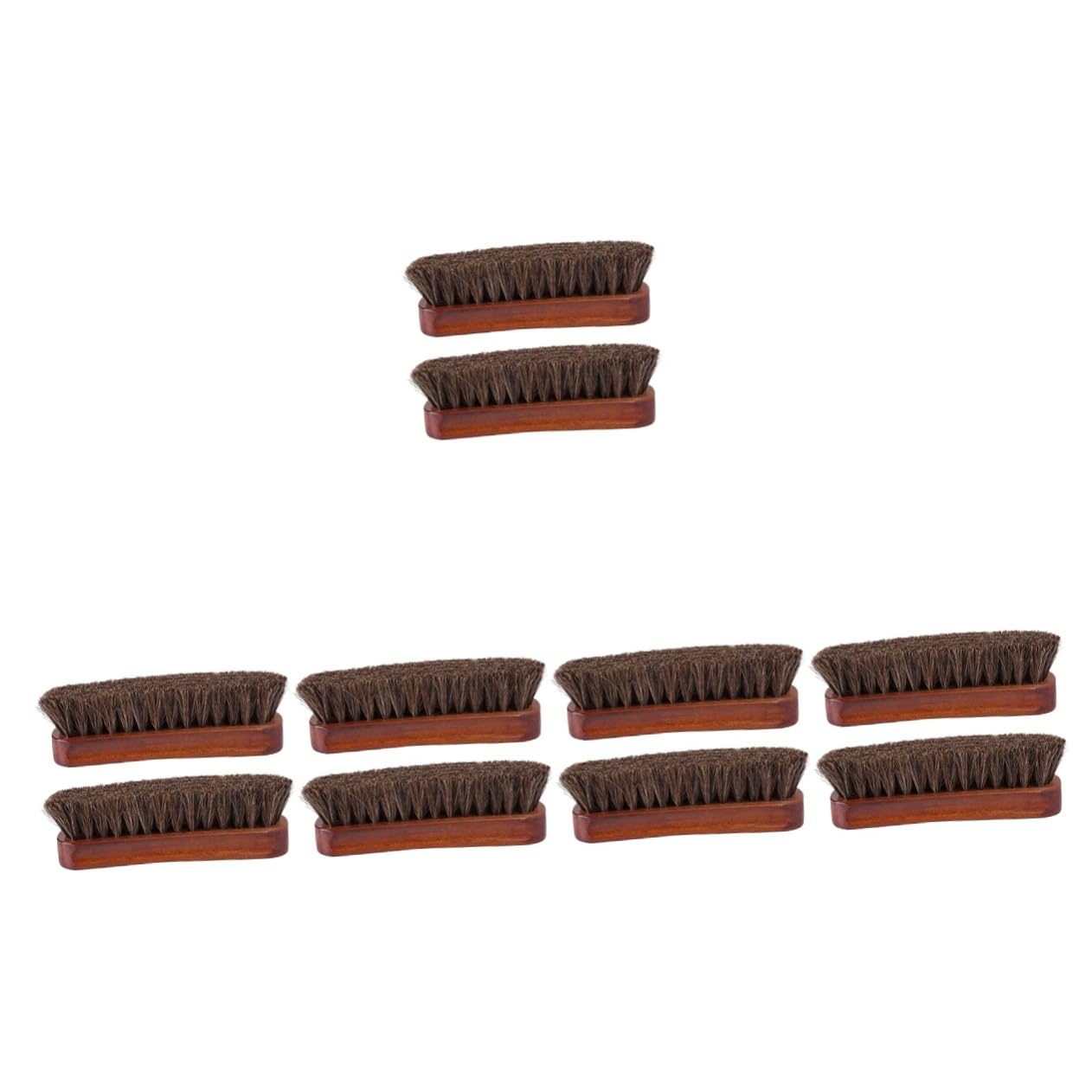 CALLARON Cepillo De Madera para Pelo De Caballo De Betún para Zapatos Cepillo De Limpieza Cepillos para Cepillo De Crin para Lustrar Cepillos 2 Piezas x 5