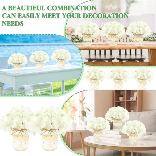 50% OFF Juego de 6 centros de mesa con hortensias artificiales - Image 2