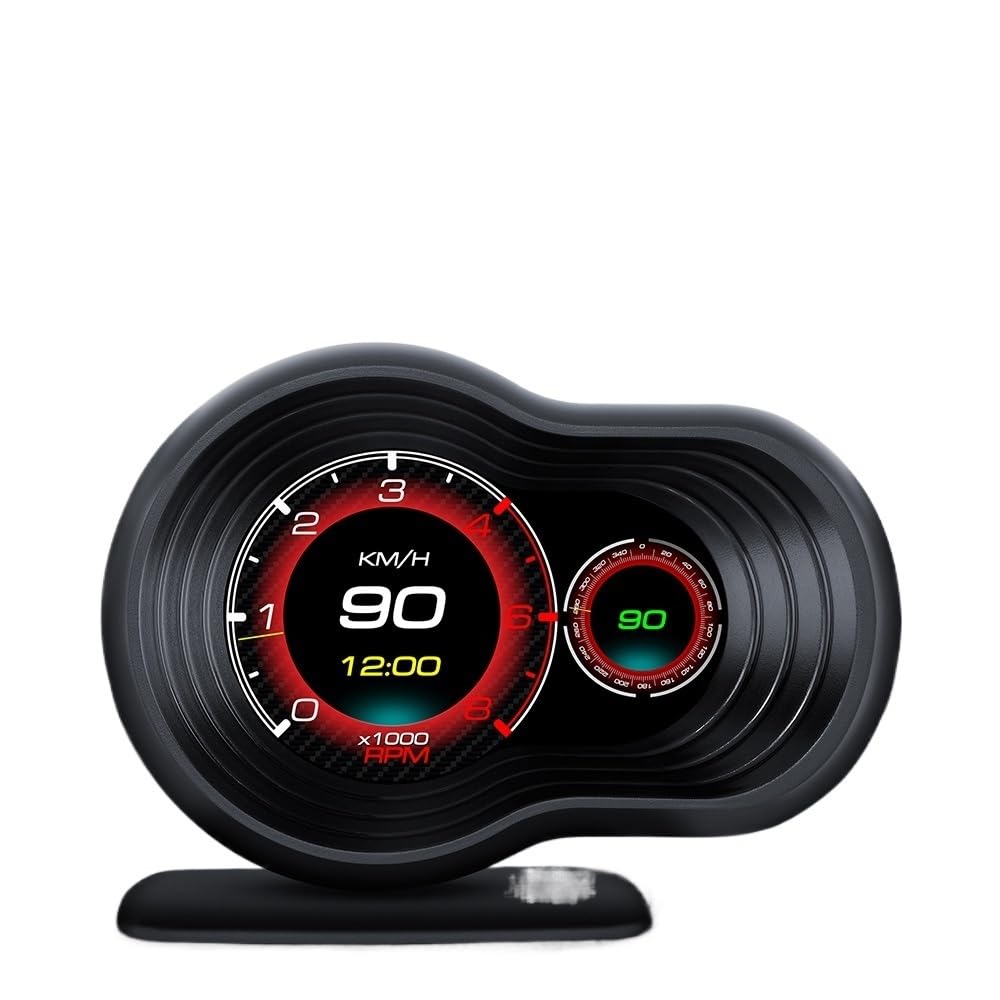 Head Up Display Pantalla de visualización frontal Velocímetro digital inteligente Alarma de velocidad Alarma de RPM Alarma de voltaje Medidor digital de temperatura del aceite y del agua Head Up Displ