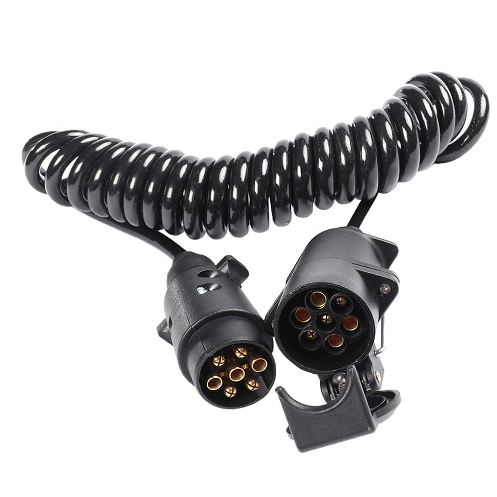 Bseical Spina 7 Poli Rimorchio Adattatore Presa con Cavo 2.5 m, Impermeabile Connettori per Presa a Spina 12v Elettrico Presa Connettore, con Guaina Protettiva in Gomma