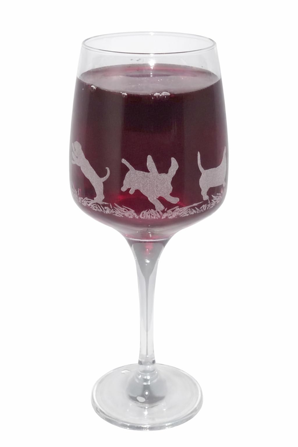 Basset Hound Engraved Stemmed Wine Glass โ image 1
