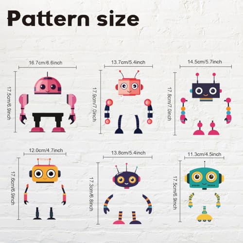 Set de 6 Vinilos Decorativos Robot para Interruptores miniatura 3