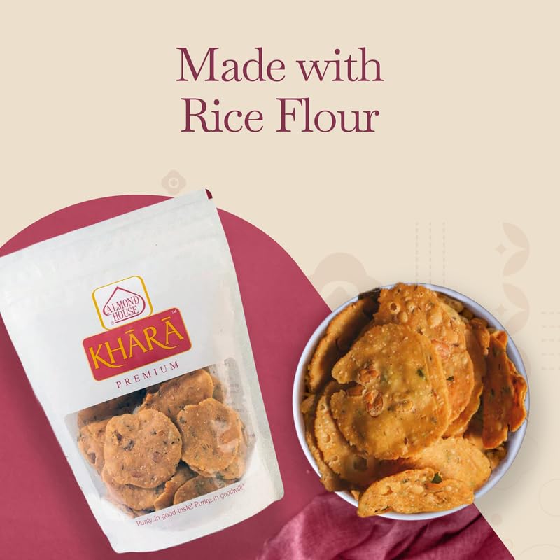 Almond House Masala Chekkalu | Premium Snacks | South Indian Snack | Healthy Snack | No artificial colours | No Preservatives | No Maida | Tea Time Snacks | Ready To Eat | Pack of 2-200g each 3