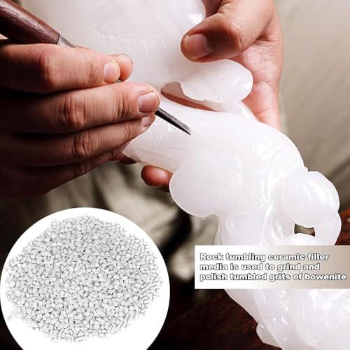 HERCHR Rock Tumbling Ceramic Filler, Rock Tumbler Grit, Tumbling Ceramic Filler Media, Ceramic Triangle Abrasive zur Verwendung in vibrierenden Tumblern oder rotierenden Tumblern 4 mm 500 g