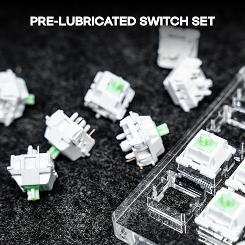 Image of KiiBOOM Flick Linear Mechanical Switch Set, 43gf, Pre-Lubed, 5-Pin Creamy Switches, 35 Pieces for Mechanical Gaming Keyboard, with LY Stem, PC+Nylon Housing, Compatible with MX Keycaps