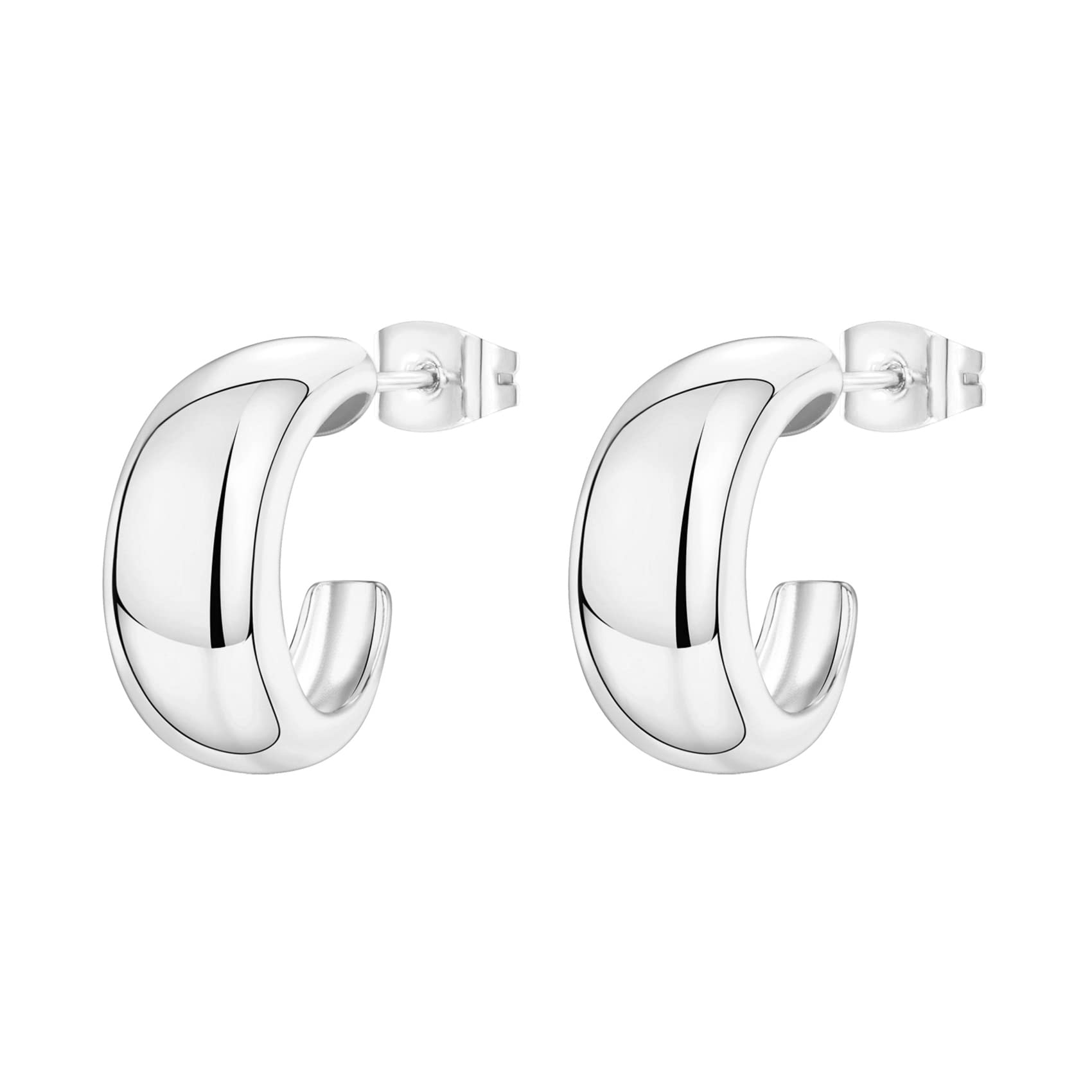 PAVOI14K Gold Plated Sterling Silver Post Huggie Earrings | Gold Dome Huggie Hoop Earrings for Women