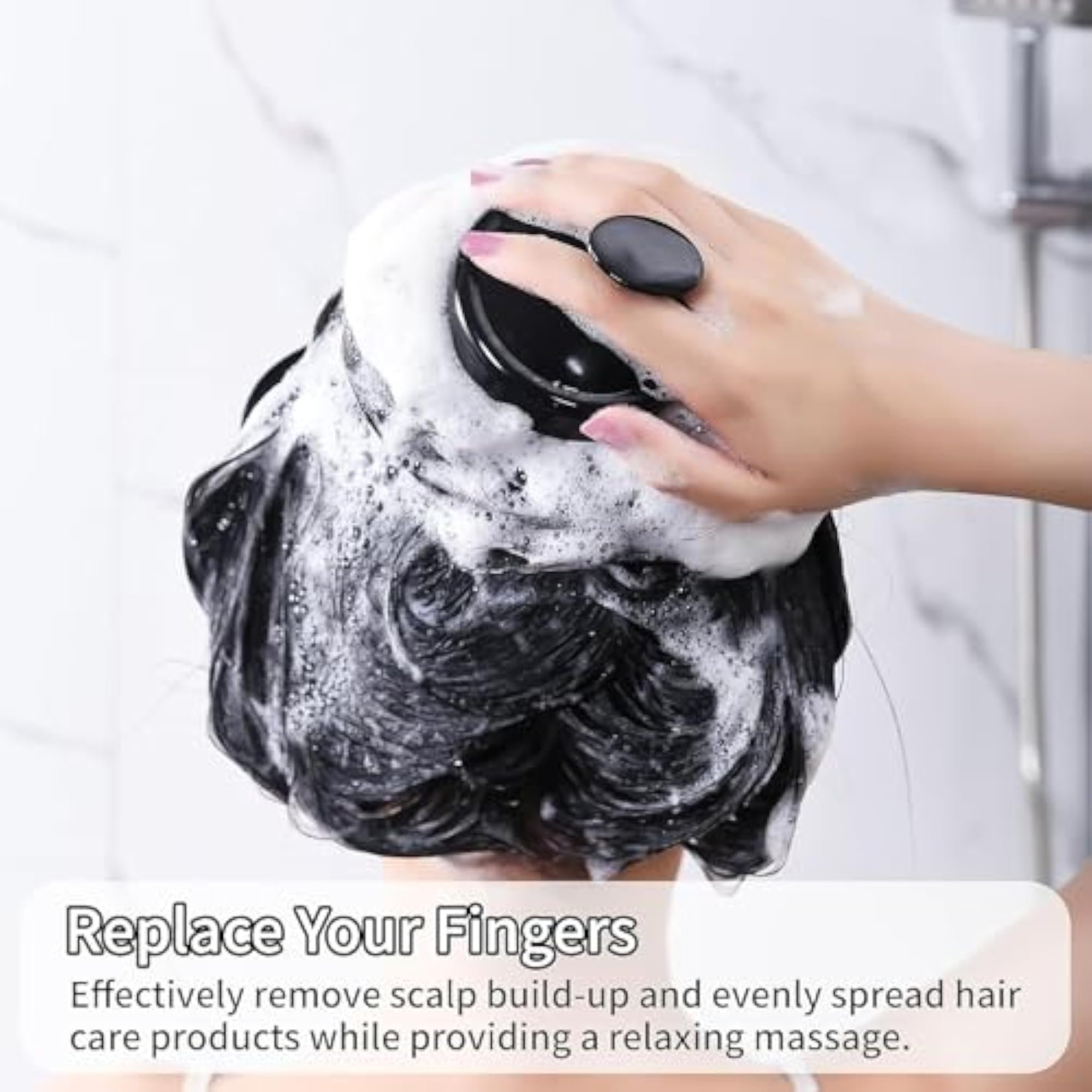 Silicone Body Back Scrubber & Scalp Massager Shampoo Brush