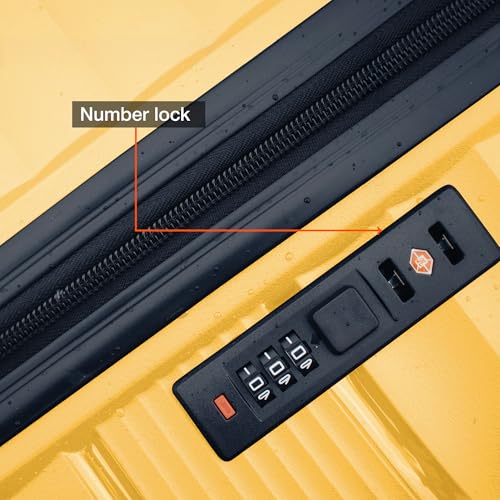 Image of Nasher Miles Mumbai Hard-Sided Polypropylene 8 Wheels Double Spinner Luggage Set of 2 Yellow Trolley Bags (65 & 75 cm), Medium & Large
