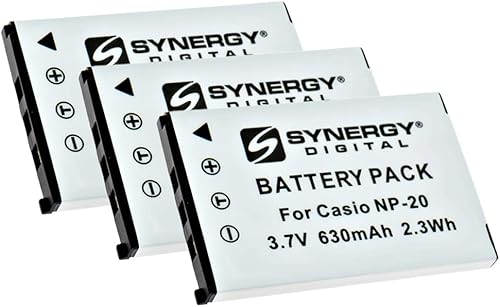 Miniatura 8 de Synergy Digital Batería para cámara digital, compatible con Casio NP20DBA, NP-20, NP20 batería para cámara digital (iones de litio, 3.7 V, 630 mAh)