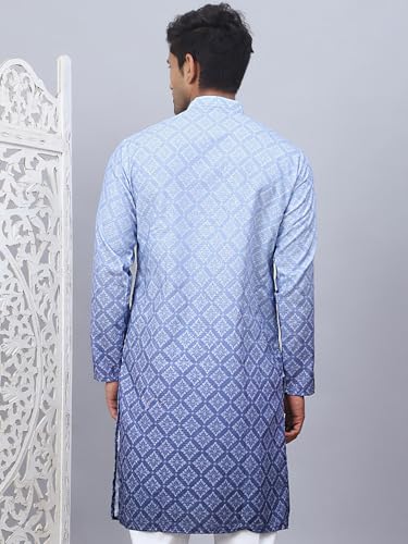 Image of Jompers Men Pure Cotton Straight Fit Ombre Kurta