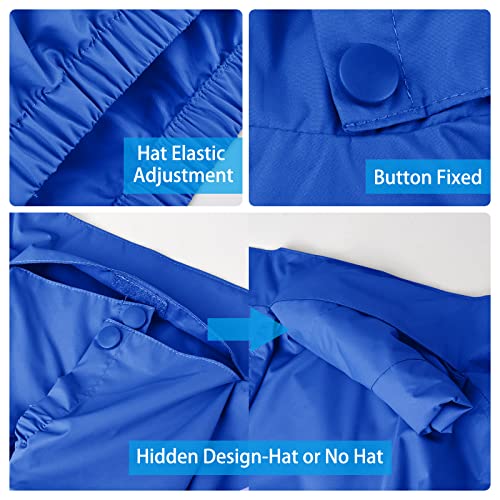 Image of YINGJIELIDE Boys Girls Waterproof Rain Jackets Kids Easy to Fold Windbreaker Lightweight Outdoor Hooded Raincoat