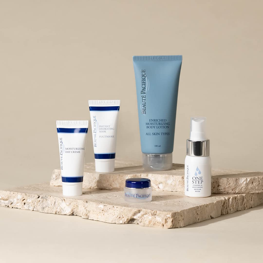Beauté Pacifique Zestaw startowy do pielęgnacji skóry – 4 produkty do pielęgnacji twarzy – środek do czyszczenia, krem, maska i krem pod oczy – zestawy upominkowe dla kobiet – zestaw upominkowy do