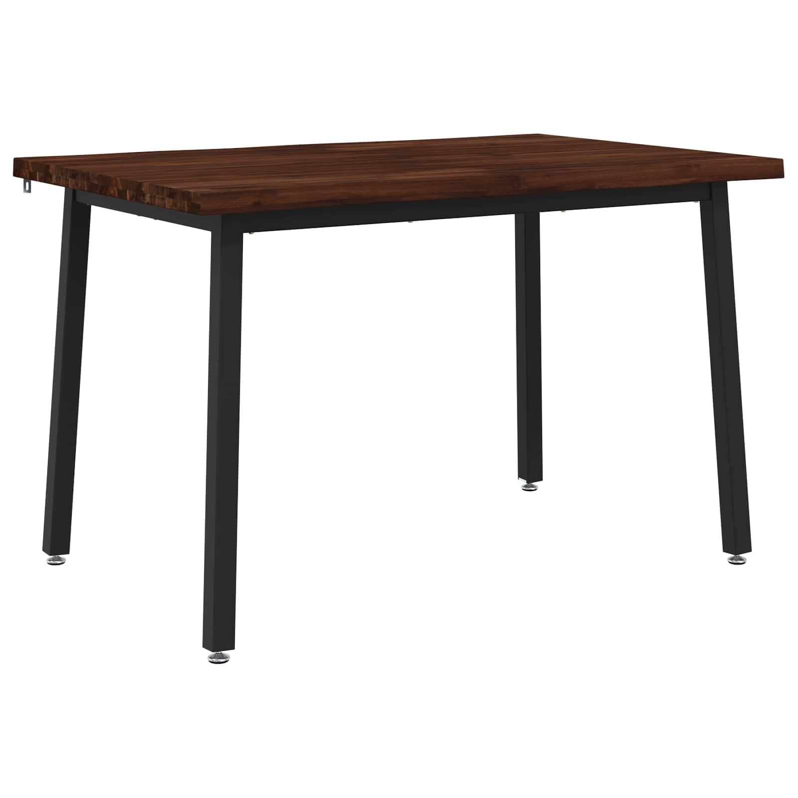 vidaXL 140 x 70 x 75 cm Lite Drewno Akacji Ciemnobrązowy i czarny
