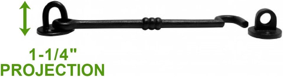 Renovators Supply Black Wrought Iron Cabin Hook Eye 7 in Hook Latches image 4