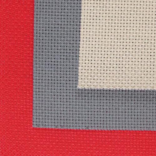 Image of KCS 3 pc of 15 inch x 18 inch(38cmx45cm) 16 Count Cross Stitch Cotton Aida Cloth Needlework Rolled Fabric Box,16CT,Red+Khaki+Dark Grey