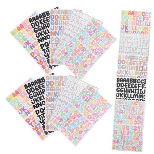 Beatifufu 45Sheets Self Adhesive Alphabet and Number Stickers for DIY Crafting Scrapbooking and Home Decor Pattern Design Durable Material for Greeting Cards