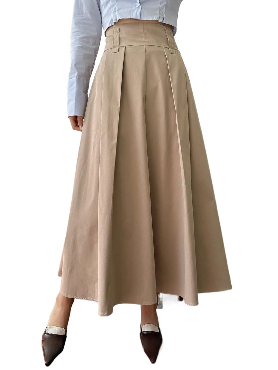 Womens Trendy Elegant Skirt Casual Plain High Waist Skirt
