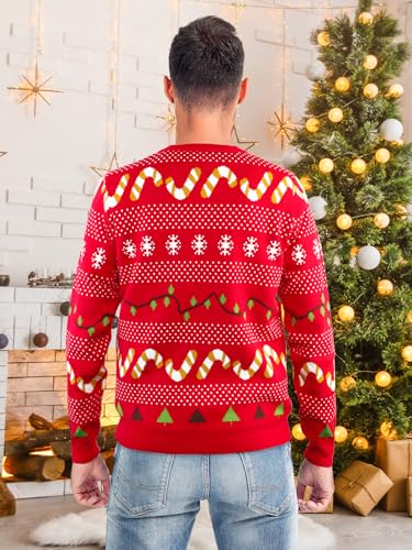 XiaoMoSha Unisex Ugly Sweater Christmas Women Men Holiday Knit Pullover Matching Ugly Christmas Sweater for Men Women Kids4