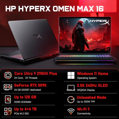 Image of HP HyperX OMEN Max 16 RTX 5090 Intel Core Ultra 9 290HX Plus Gaming Laptop