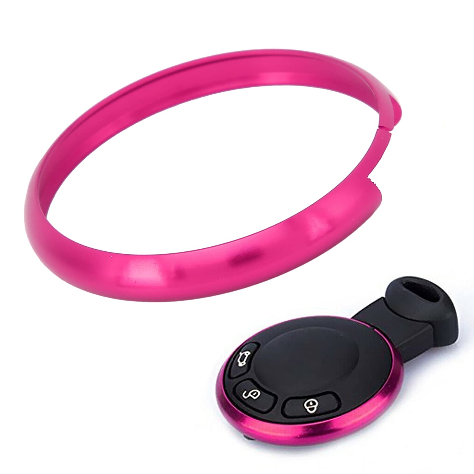 Aramox Anello Di Rivestimento Per Portachiavi Con Telecomando, Rivestimento Chiave Telecomando In Lega Alluminio, Misura Per MINI New R55 R56 R57 R58 R59 R60 Per S One Clubman
