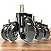 NATRKE Ruedas para Silla Oficina Goma, 10x22 mm Ruedas para IKEA Silla Oficina Silicona(5 Piezas), Ruedas para Muebles Oficina, Ruedas de Repuesto Caster Silencioso y Seguro (75mm(3'') - MAX 250kg)