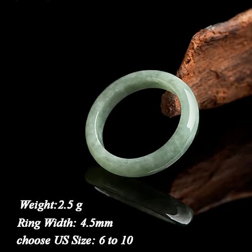 Miniatura 5 de Anillo minimalista de jade natural para mujer, banda de piedras preciosas de jadeíta, regalo de joyería de piedra curativa, regalo de protección