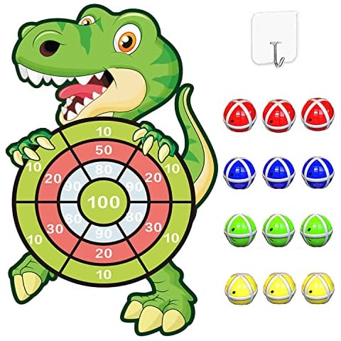 30" Dinosaur Toys for Boys, Dart Board Kids Toys 3-8 Year Old Boys with 12 Sticky Balls Boys Toys for 4-9 Year Old Kids Birthday Gifts Xmas Stocking Fillers for Boys Age 3-9, Dinosaur Gifts for Boys Cover
