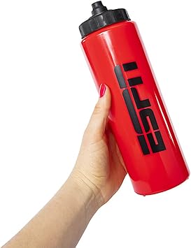 ESPN Squeeze Sport Water Bottle 30 ounce (Red)