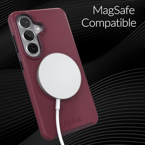 Image of Crave for Samsung Galaxy S26 Case, Compatible with MagSafe Shockproof Protection Dual Layer Case for Samsung Galaxy S26 (6.3 inch) - Berry