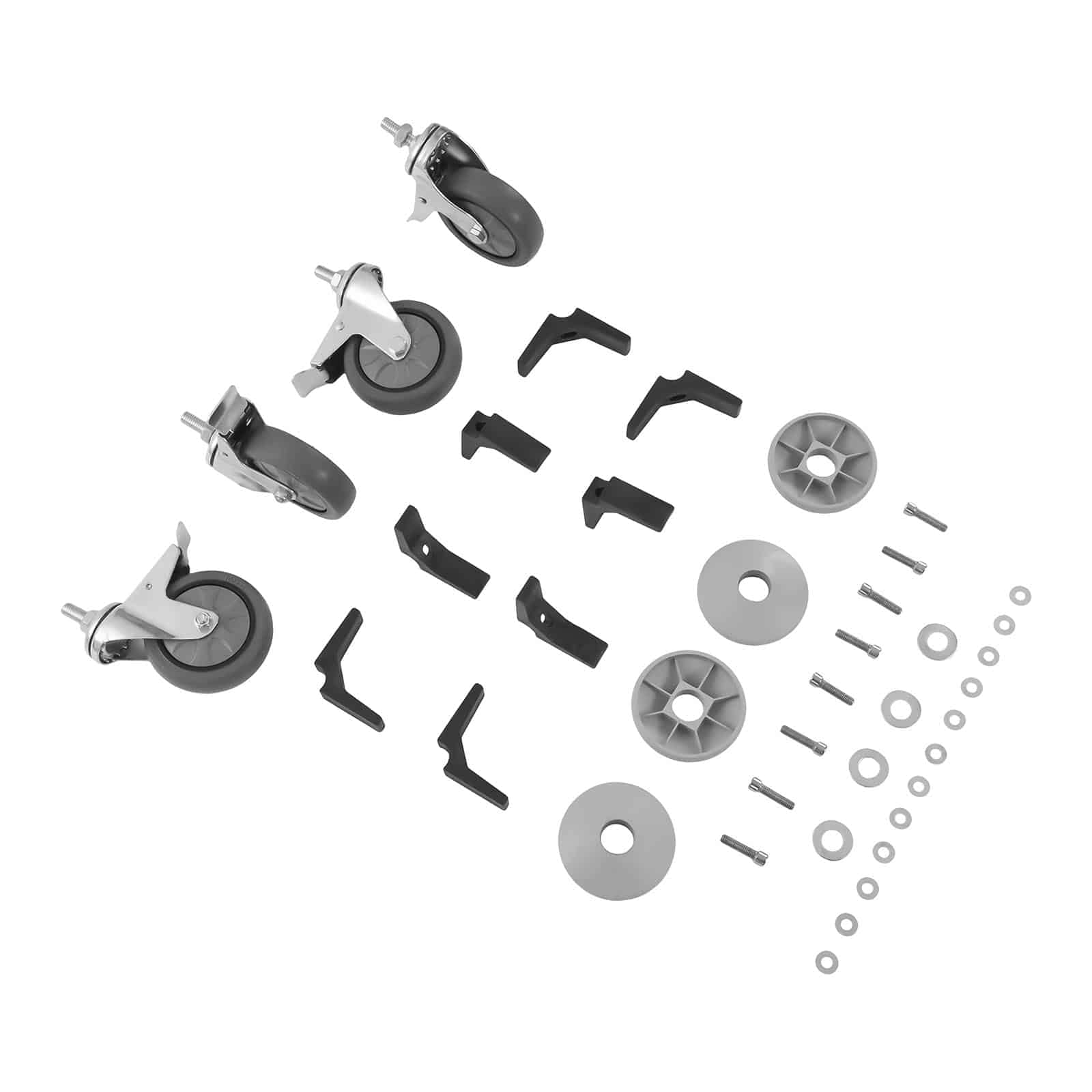 Royal Catering RCSW 2.1H Chariot de Service en Acier Inoxydable avec roulettes Chariot de Transport à 2 Bords (capacité de Charge : 150 kg, espacement des tablettes : 45,5 cm)