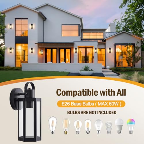 EJIAXIN 2 Pack Exterior Lighting Fixtures, 13" Black Outdoor Wall Light by EJIAXIN - Used condition - Image 7