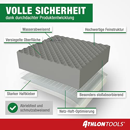 ATHLON TOOLS MaxProtect Premium 4 x samoprzylepna ochrona ściany garażowej, 40 x 20 x 2,0 cm, ochrona przed uderzeniami, ochrona krawędzi drzwi (szary)