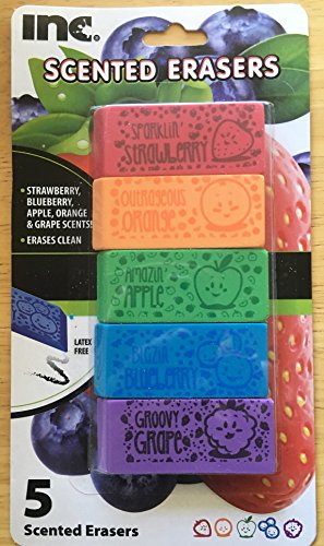 Ensemble de 5 effaces sans latex - Parfum fruits