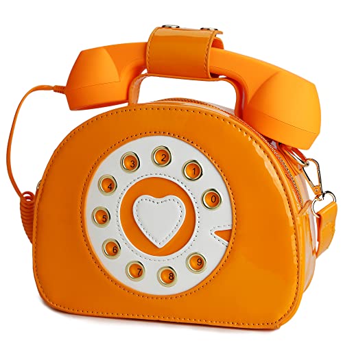 Image of QiMing Retro dial telephone Crossbody Shoulder Bag,Pu Movable microphone Purse for Women