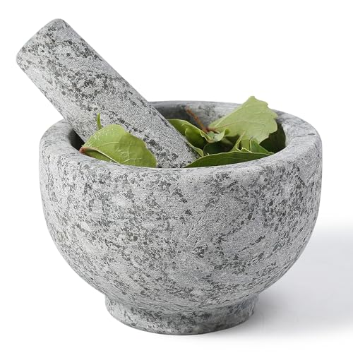 Koville 5 Inch Heavy Granite Mortar and Pestle Set