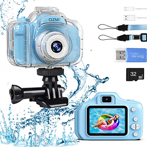 OZMI Kids Waterproof Selfie Camera for Boys, Christmas Birthday Gift for Boys 3 4 5 6 7 8 9 Years Old, Toddler…