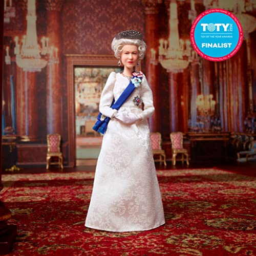 Barbie Queen Elizabeth II Edición Platino con base y accesorios miniatura 2