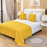 ✨Utilisation pratique : les chemins de lit sont de magnifiques décorations qui ajoutent plus d'élégance à votre chambre. Ils protègent également votre lit des taches et des griffes. Le foulard de lit ne se limite pas à être utilisé dans votre chambre comme couvre-lit, mais constitue également une pièce maîtresse parfaite pour décorer votre table de salle à manger comme chemin de table.