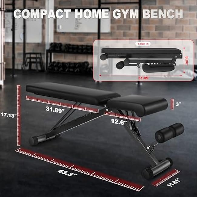 BARWING 2025 Upgraded Adjustable Weight Bench for Home Gym,800LBS,700LBS,Foldable Incline Workout Bench for Full Body Workout Easy Assembly