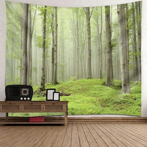 Tissu tapisserie paysage forêt 150x150cm décoration murale chambre