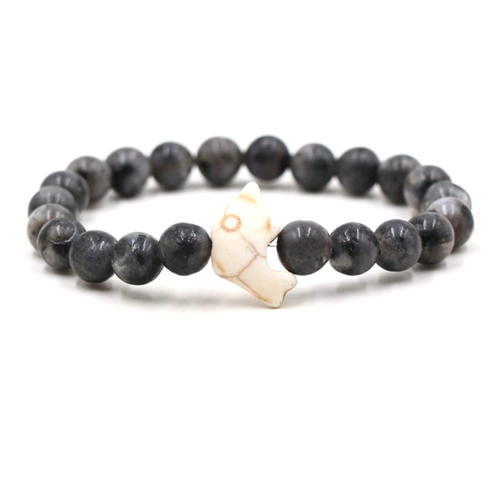 Herren -Natursteinarmbänder, 8 mm Zwei -Ton -Perlen -Armband Damen Dehnungsbänder Armbänder 19cm