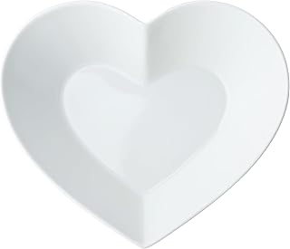 MIKASA Chalk Porcelain Heart-Shaped Bowl, Large Heart Bowl for Snacks and Salads, 21cm | White Serving Dish for Parties an...
