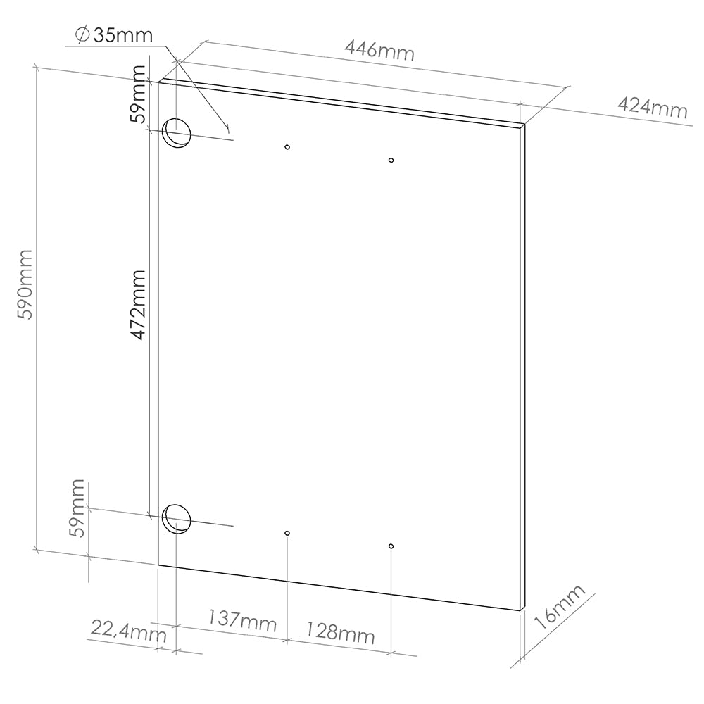 Vicco Frontale cucina R-Line, Rovere artigianale, 44.6 x 59 cm frontale del mobile per pensile, adatto per armadi da cucina R-Line per un montaggio semplice