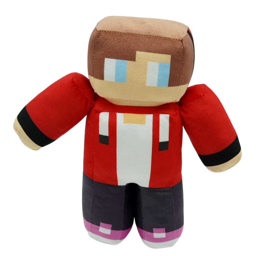 JJ and Mikey Plush Toy Set Soft Block Style Gamer Characters Cute Pixel Stuffed Dolls Gift for Kids and Gaming Fans (Mikey)