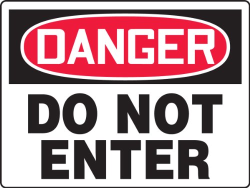 Panneau Danger Do Not Enter adhésif vinyle 18x24 pouces
