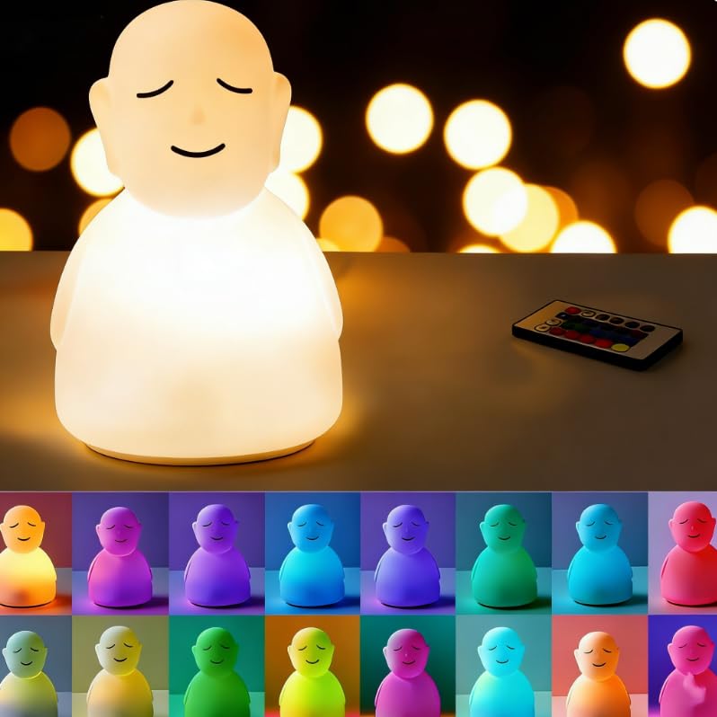 Lámpara de noche de silicona para niños con control remoto miniatura 1