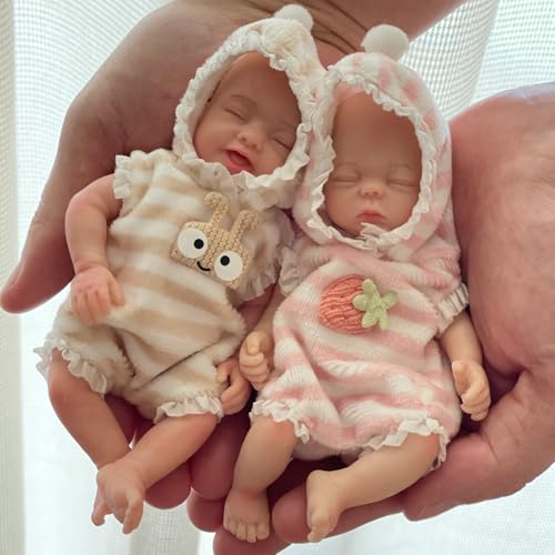 Muñeca bebé Reborn mini silicona 6 pulgadas realista miniatura 7