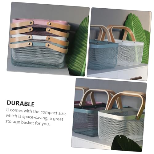 Panier de bureau perforé en fer bleu pour harmoniser votre espace - 4