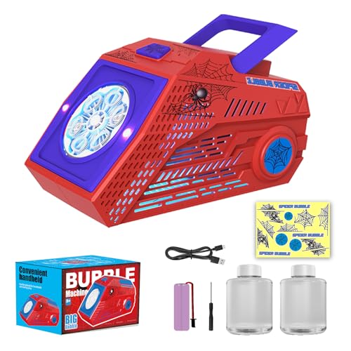 Machine à Bulles Anti-Fuite Portable pour Enfant, 10 000 Bulles/Min, Rechargeable USB avec LED et...