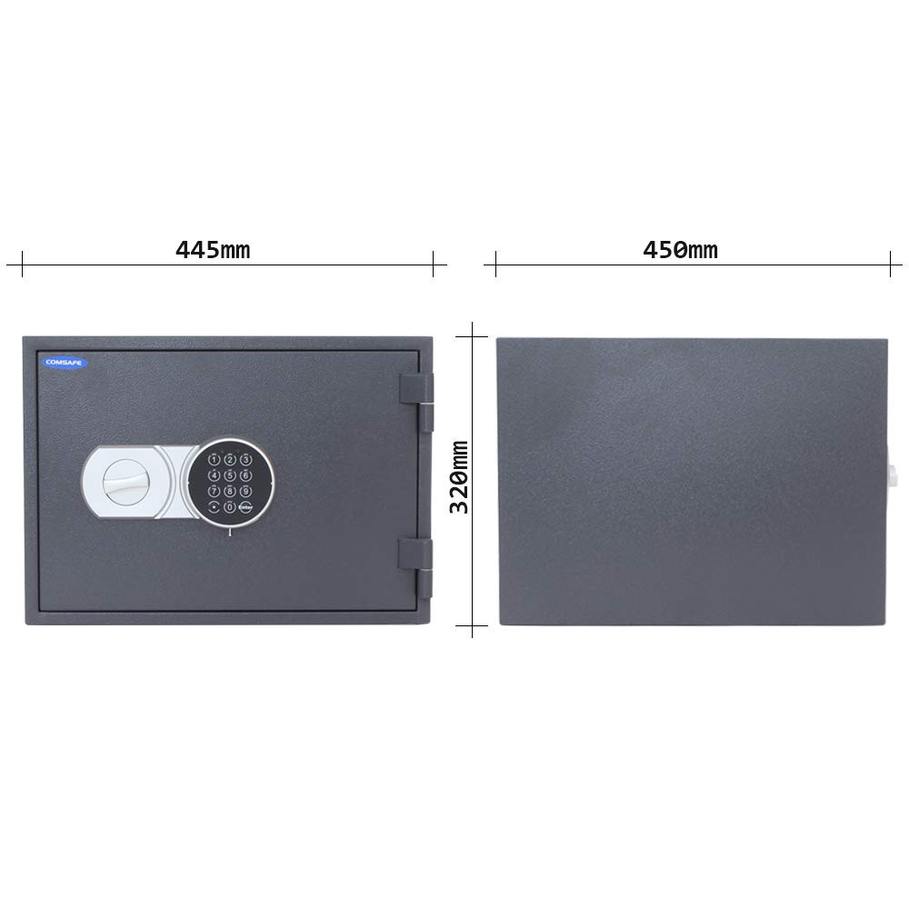 Coffre-fort ignifuge Rottner Simon 40 serrure électronique 60 minutes de protection contre le feu tiroir en plastique ouverture d'urgence témoins lumineux LED kit de fixation inclus